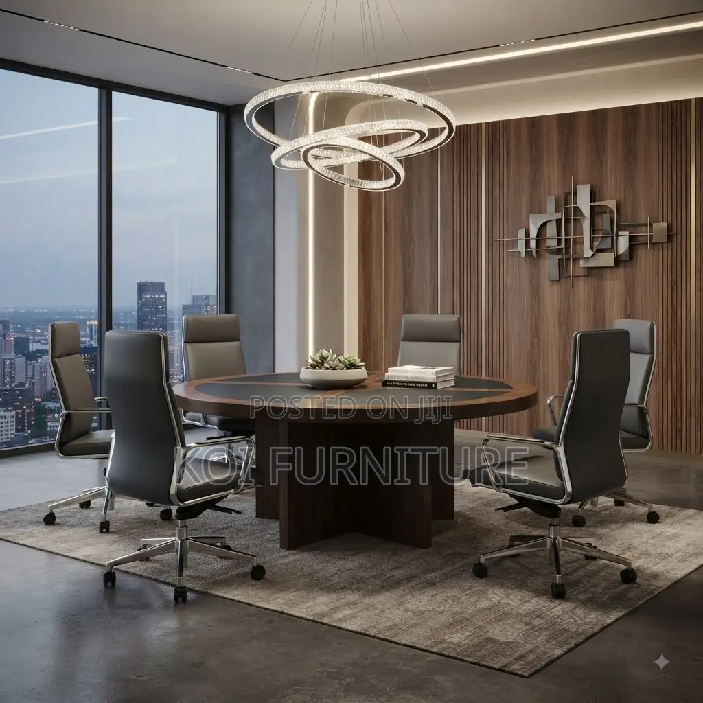 Boardroom Table; 1200MM Round Mahogany Painted Boardroom Table