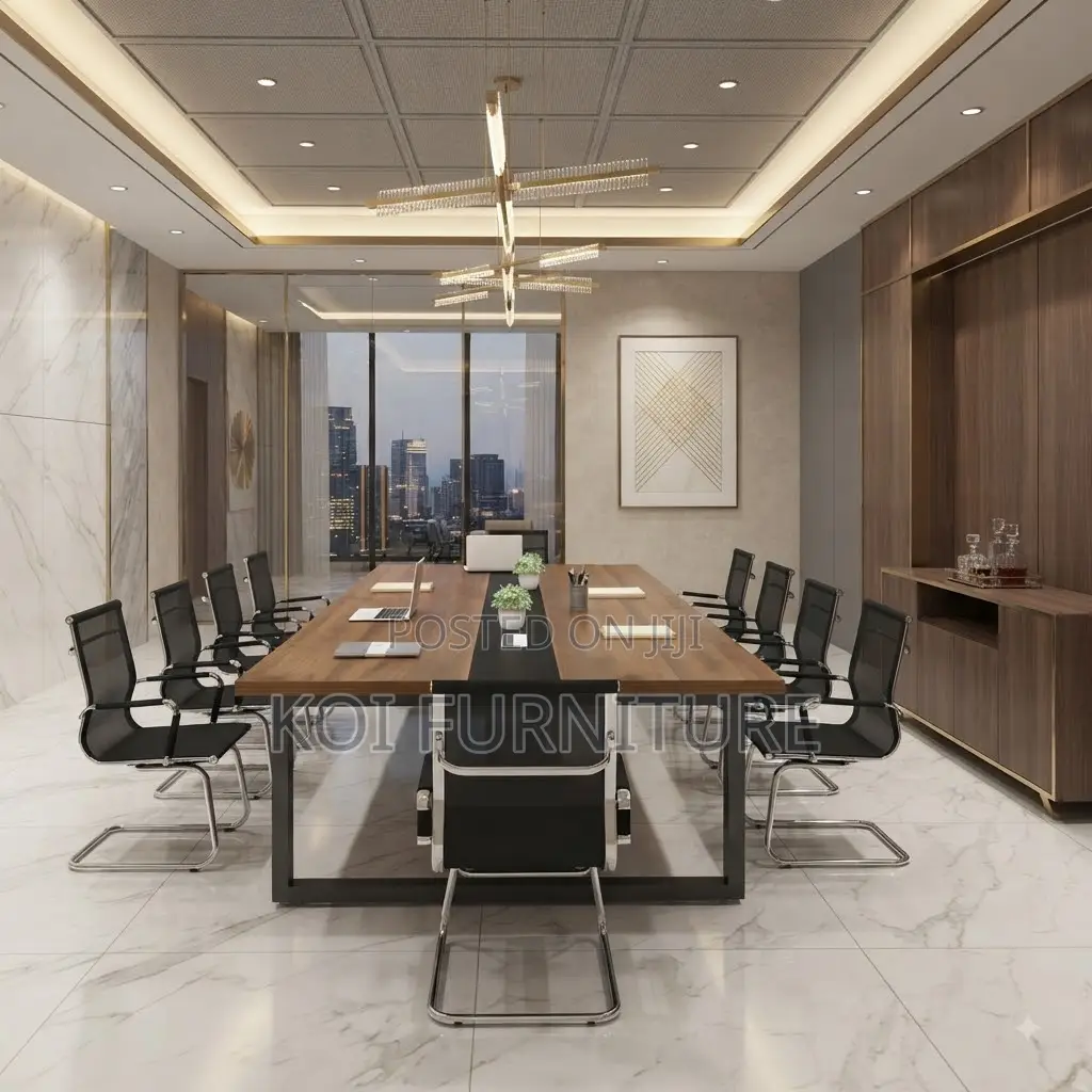 Boardroom Table; 240cm Brown Long Seating Conference Boardroom Table