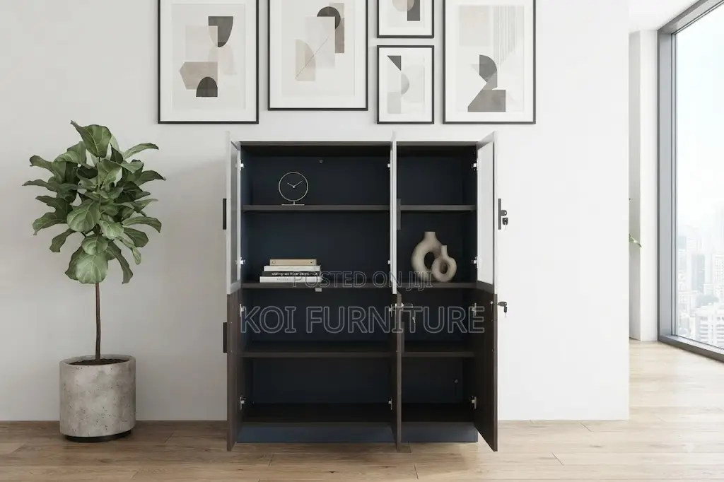 Office Cabinet; Three Doors Wooden Document Storage Office Cabinet