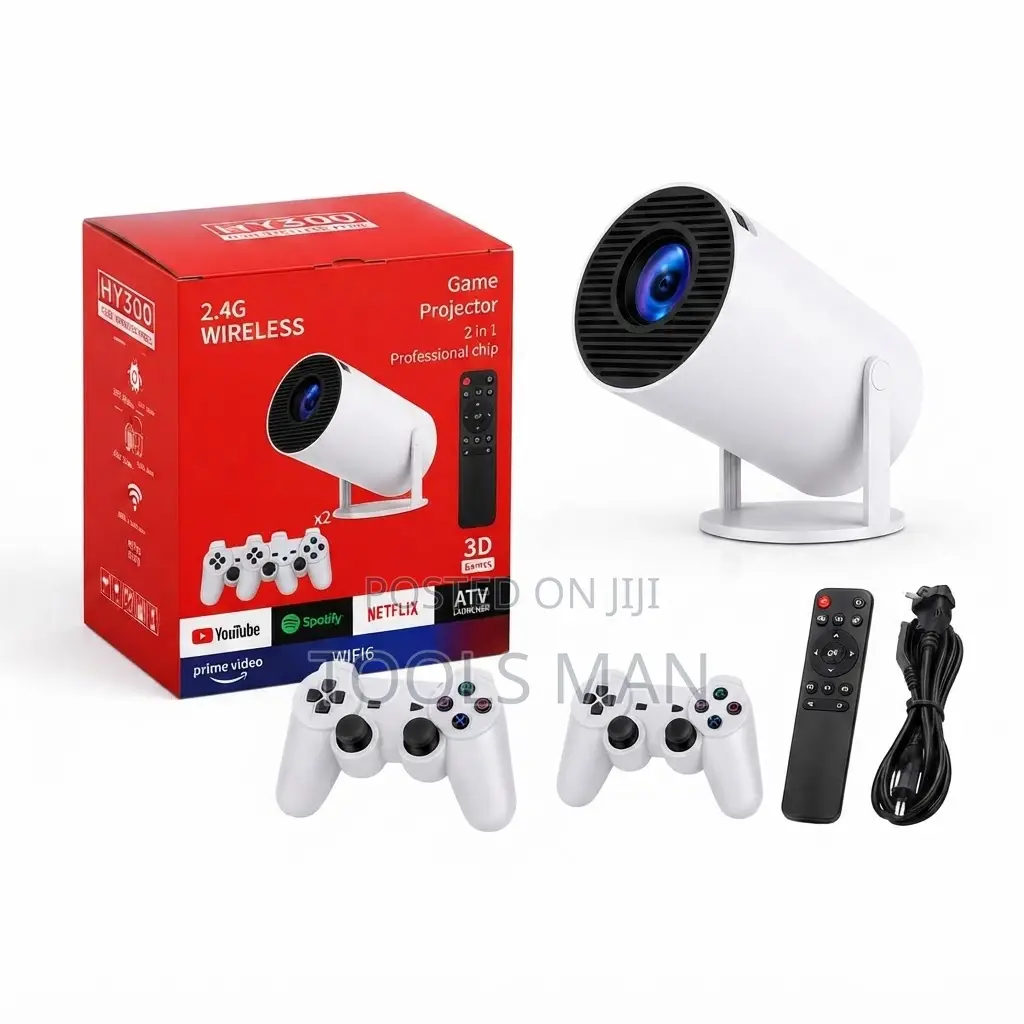 HY300 Smart Android 11 Mini Projector Wi-Fi 6 180° Home Cinema