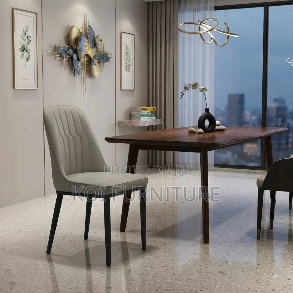 Dining Chairs; Leather Armless White Dining Chairs