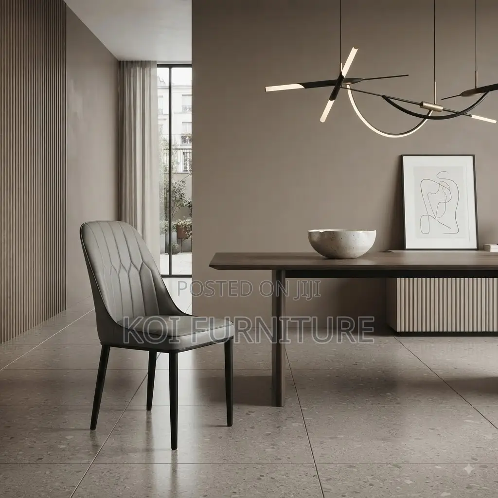 Dining Chairs; Leather Armless White Dining Chairs