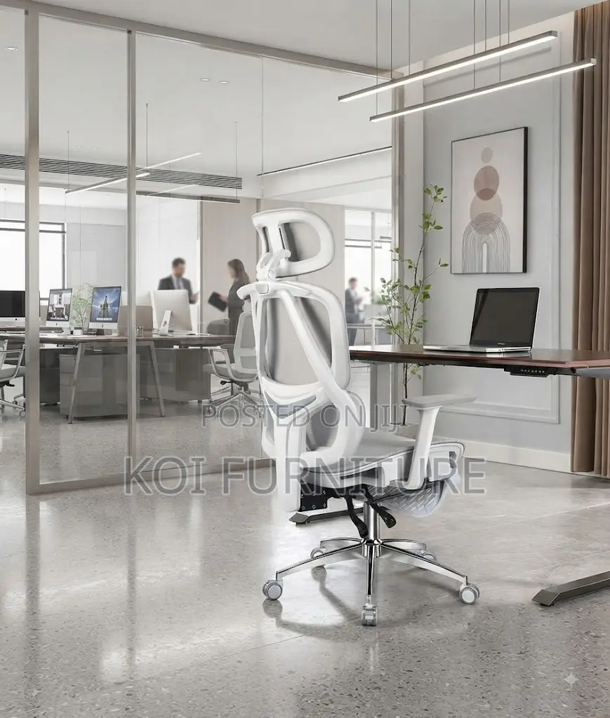 Office Chairs; White Ergonomic Orthopedic High Back Office Chairs