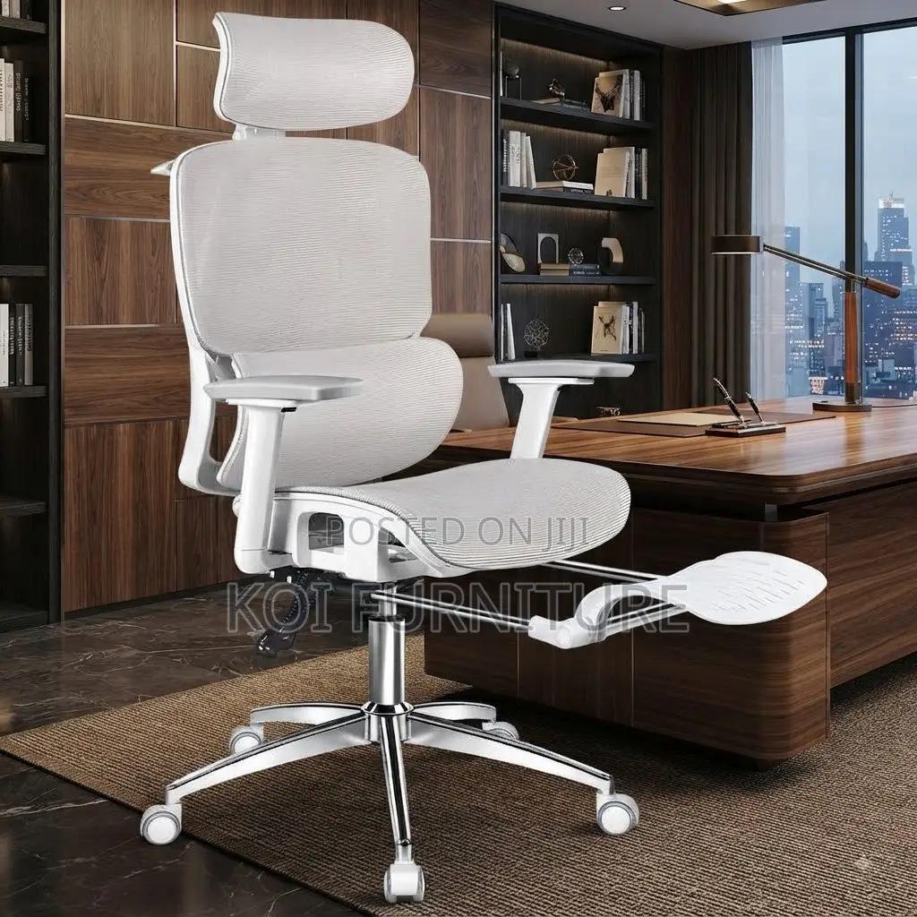 Office Chairs; White Ergonomic Orthopedic High Back Office Chairs