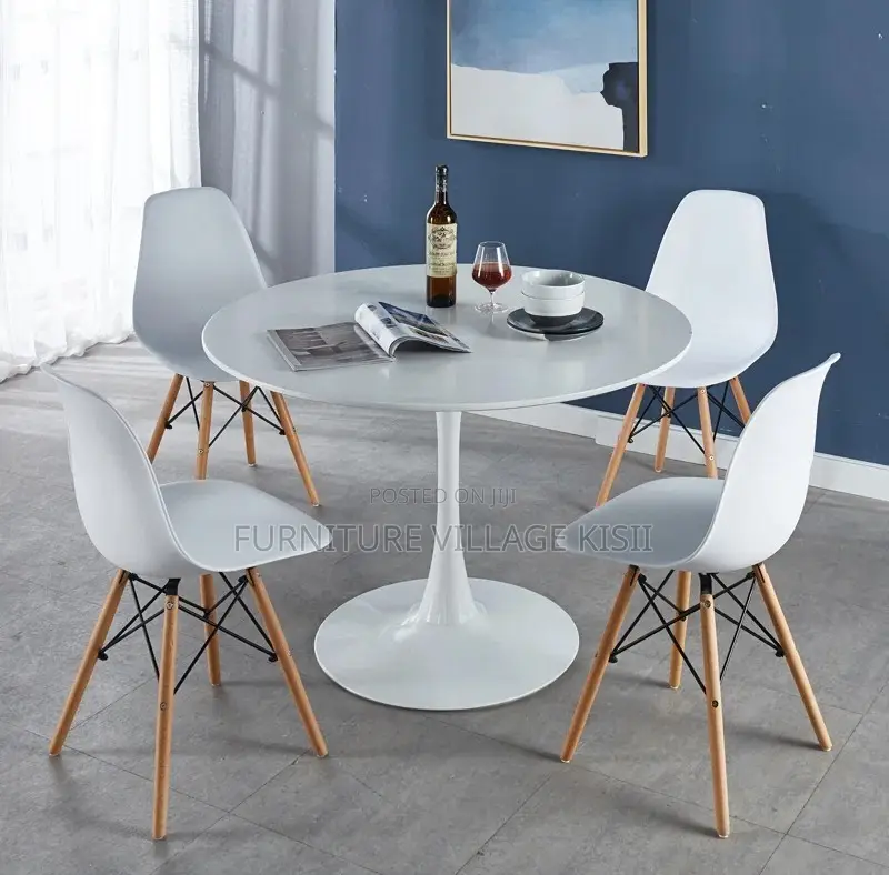 Home Furniture:4-Seater Marble Dining Set