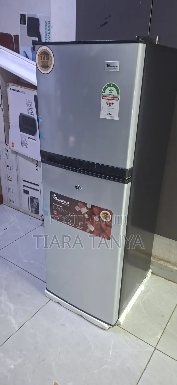 138lt Double Door Fridge Direct Cool, Stainless Steel – Rf/349