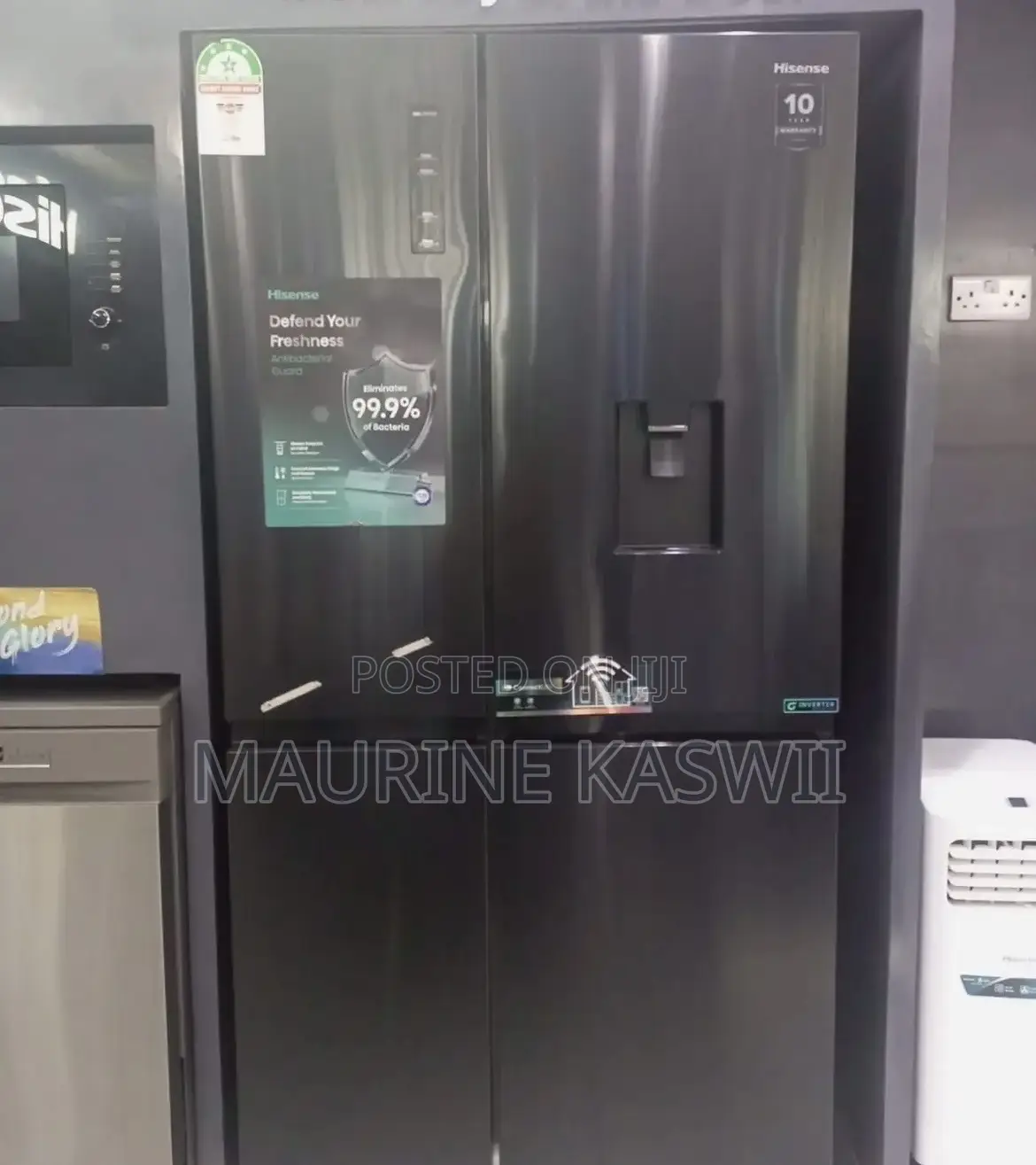 Hisense Ref668dr Side by Side Fridge Featuring Black Finish 549l