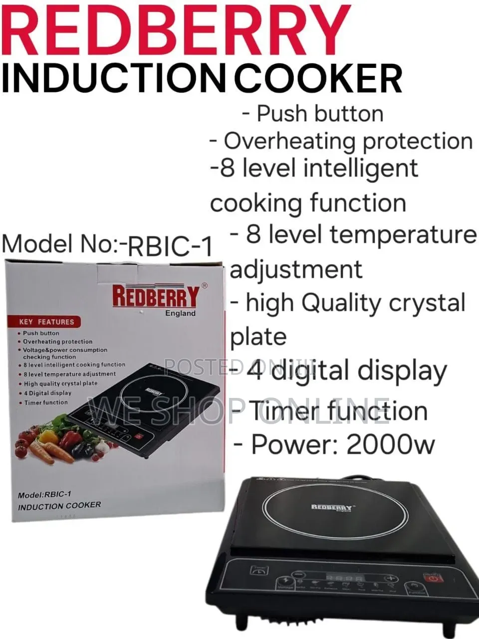 Redberry Single Plate Induction Cooker.