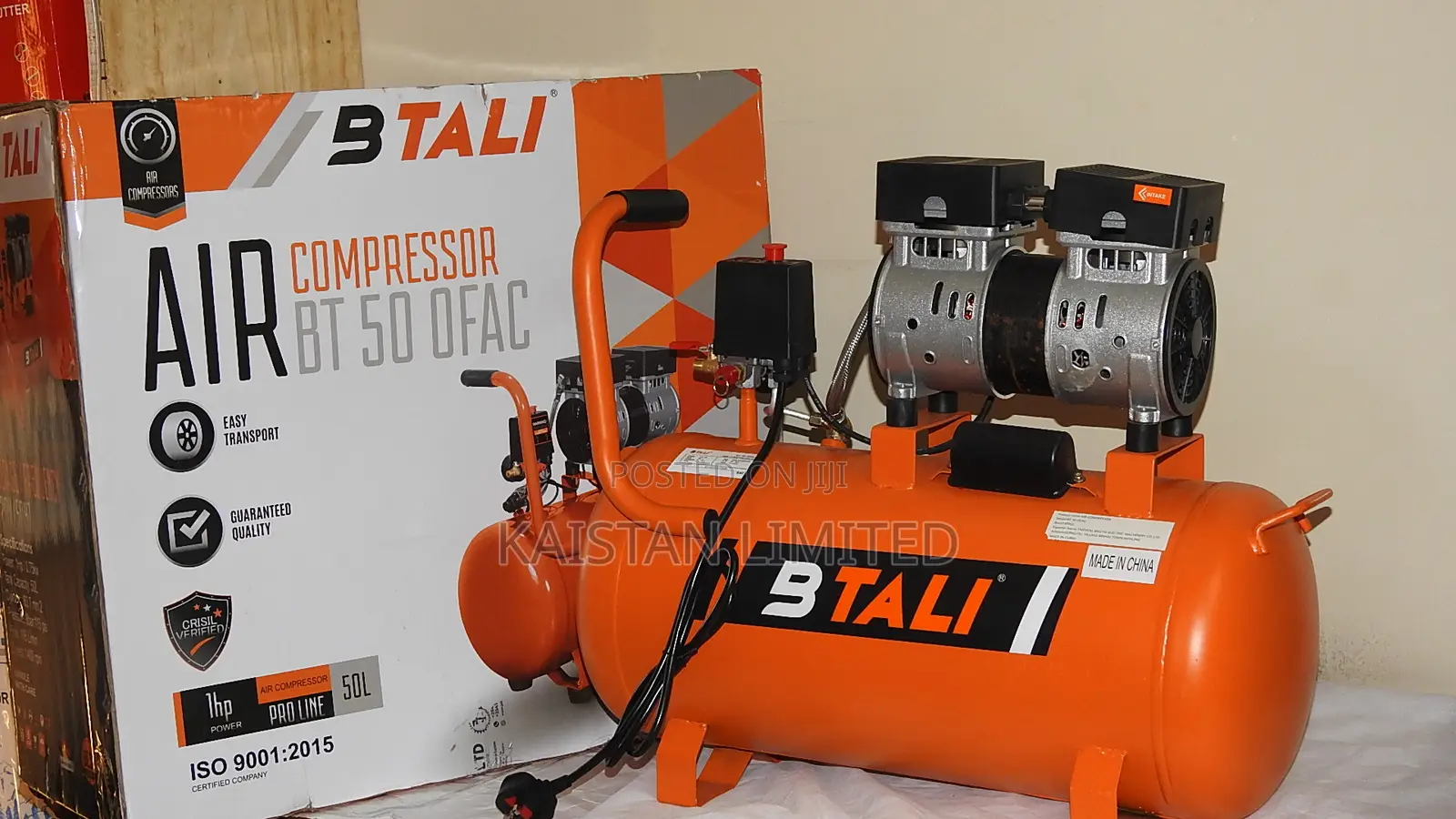 Btali 50L Silent Oil-Free Air Compressor - 1.5HP 8 Bar (116 PSI)