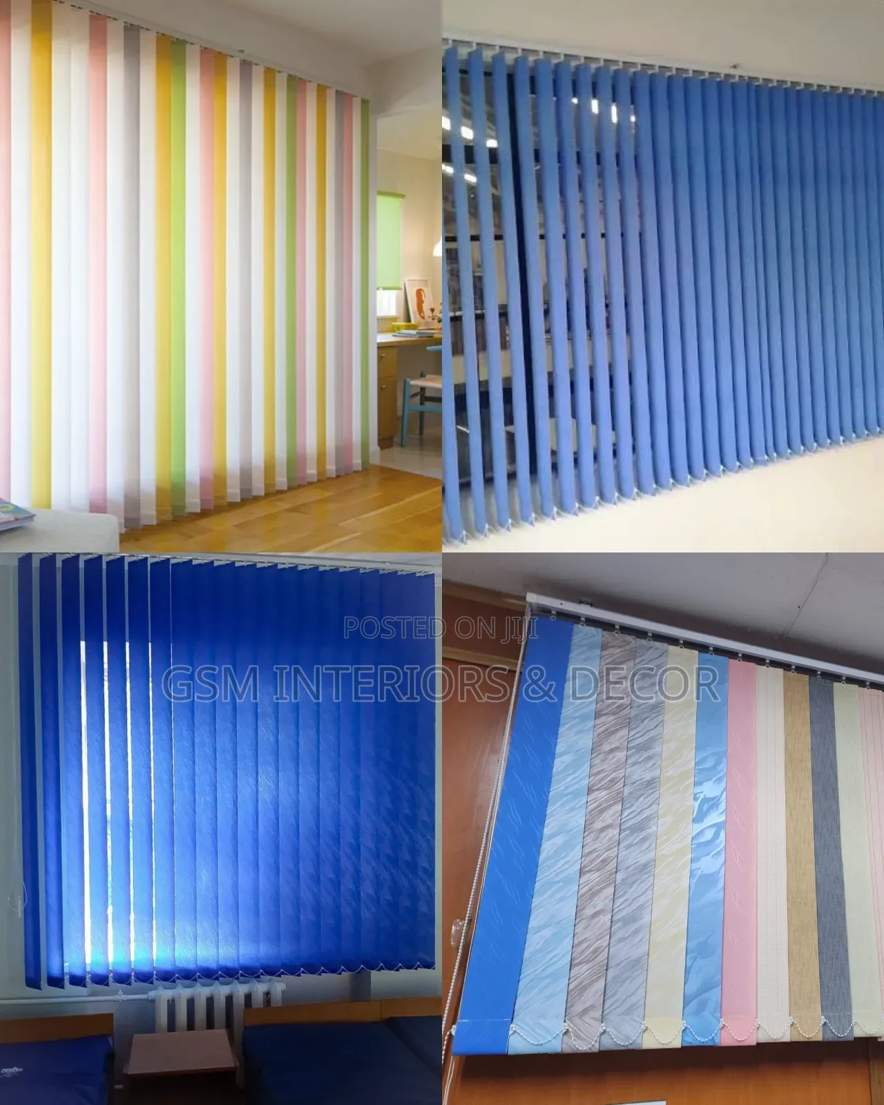 Vertical Office Blinders/Curtains in Pure Blisss