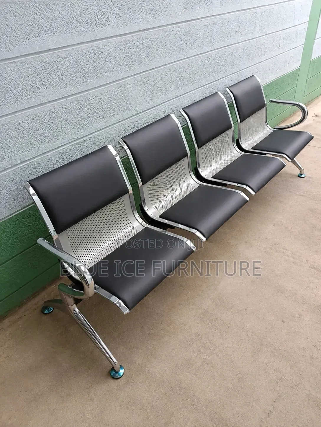 4 Seater Waiting Chair | Heavy Duty Office Reception Bench Kenya