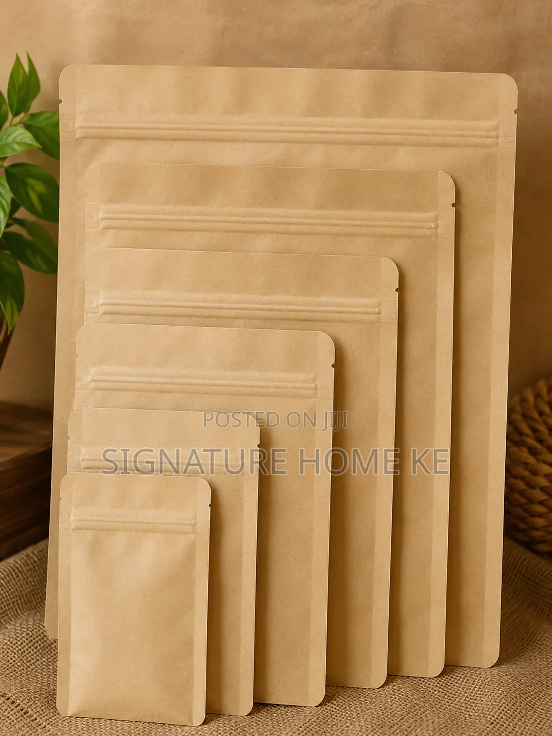 10pcs Brown Kraft Ziplock Bags Pouches