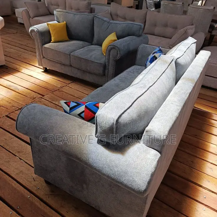 5-Seater Grey Sofa Set (3+2)