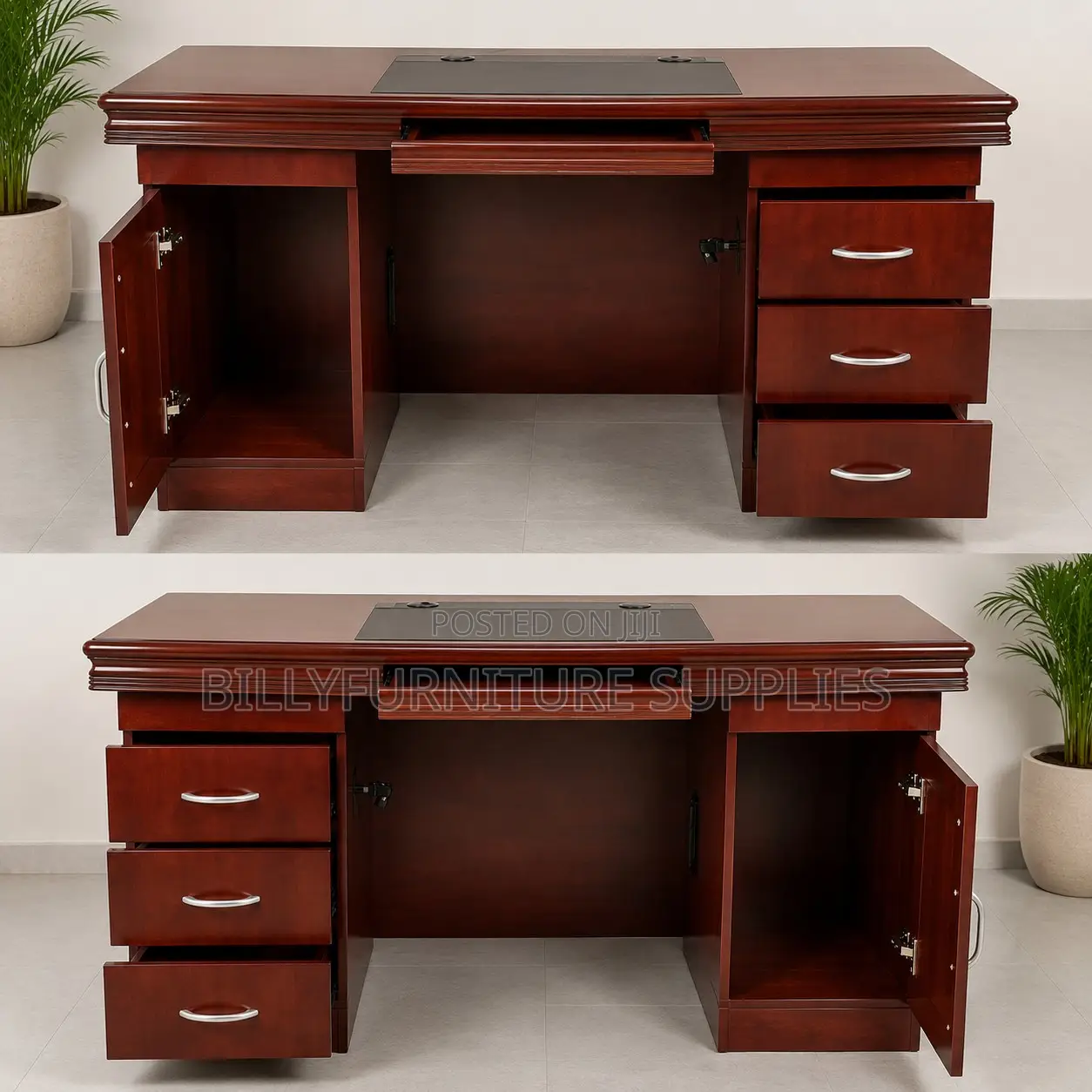 Classic Executive Computer Desk Nairobi | Mahogany Storage Workstation