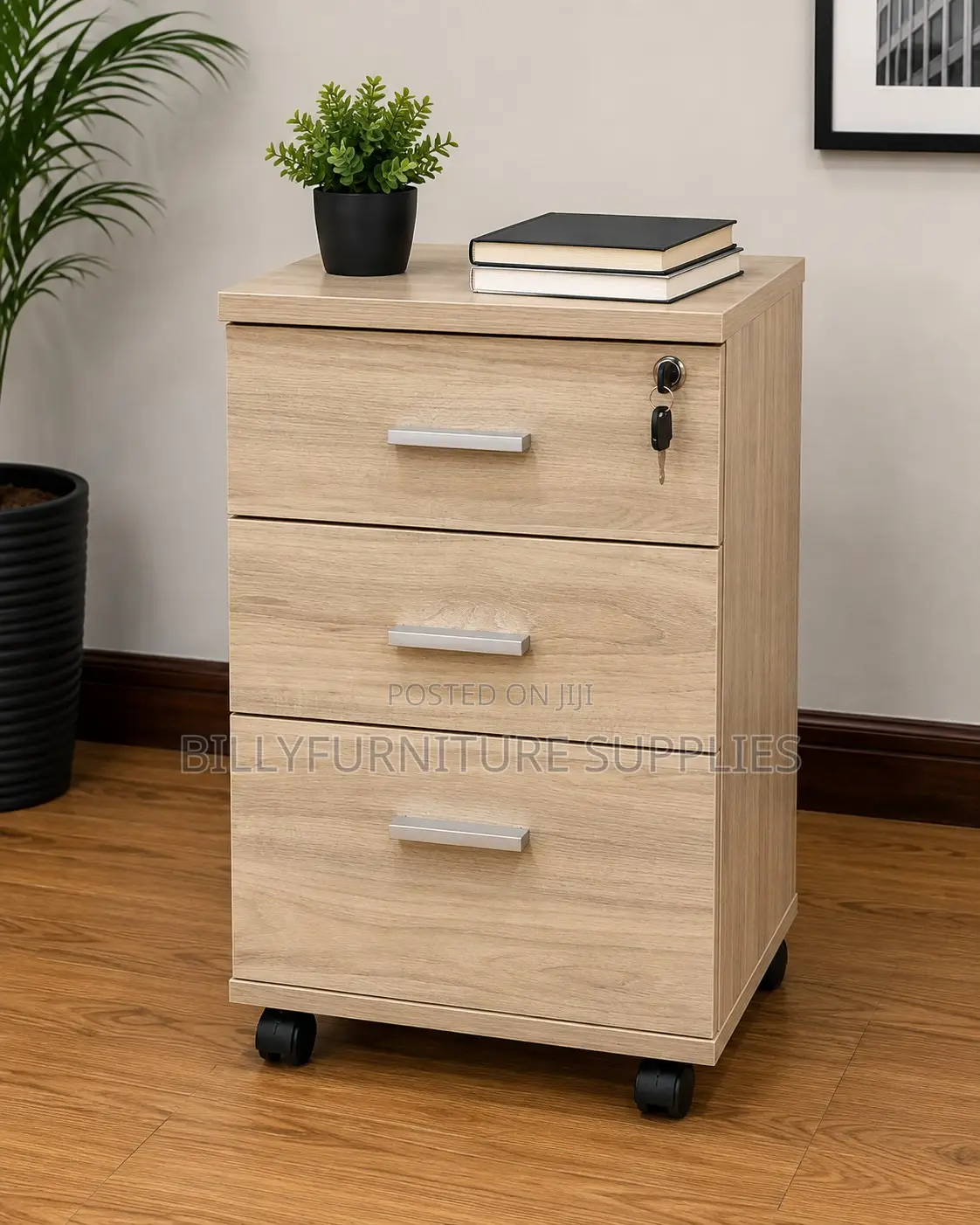 Mobile 3-Drawer Office Pedestal Nairobi | Lockable Filing Cabinet