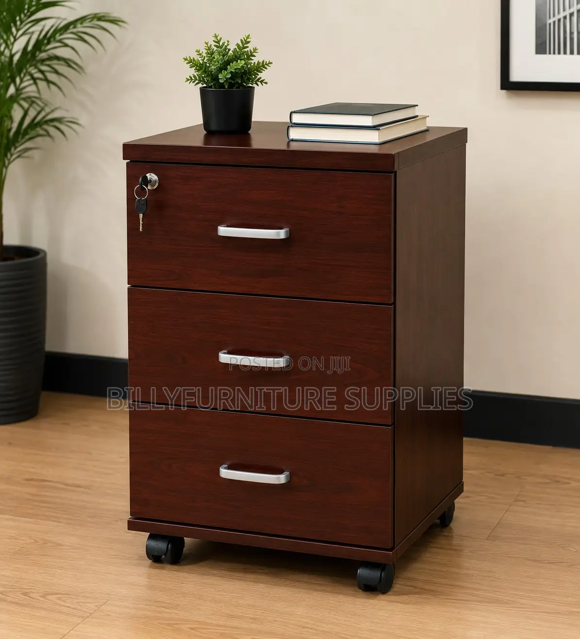 Compact Lockable Filing Pedestal Nairobi | 3-Drawer Office Cabinet