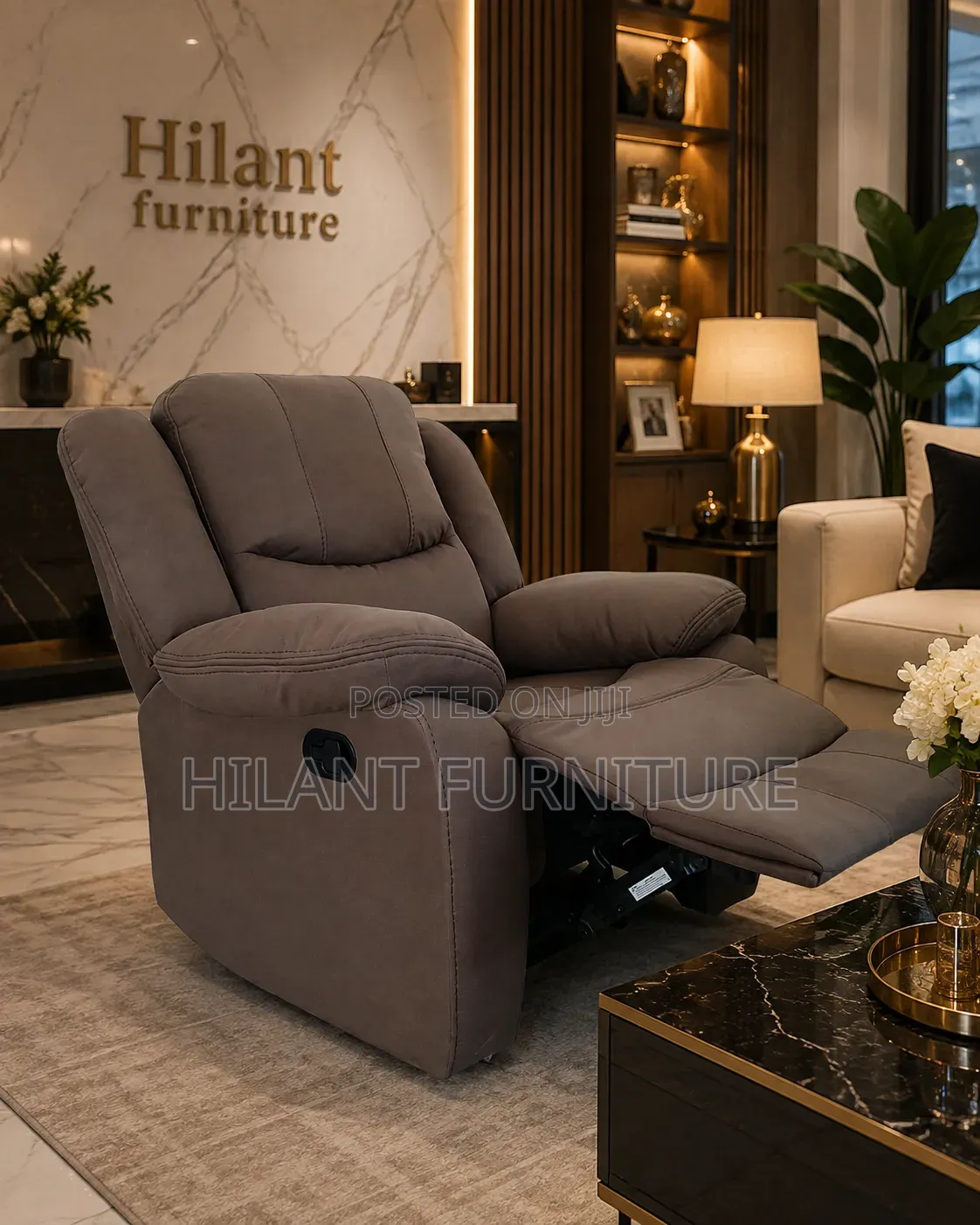 Luxury Plush Fabric Recliner Armchair – Premium Single Seater