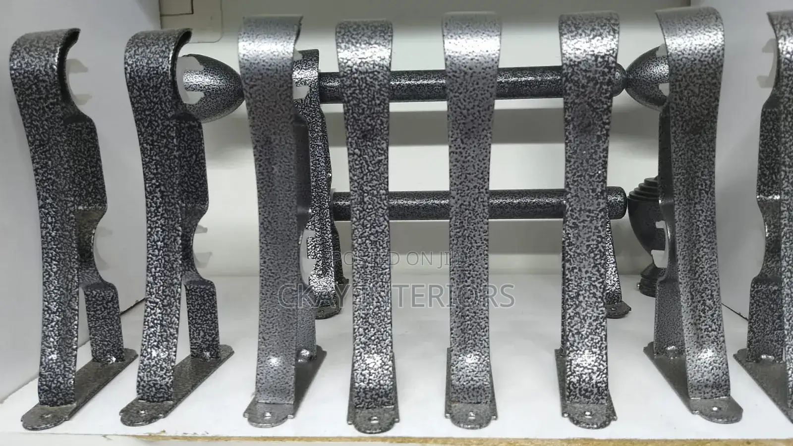 Antique Gold and Grey Powder Coated Curtain Rods