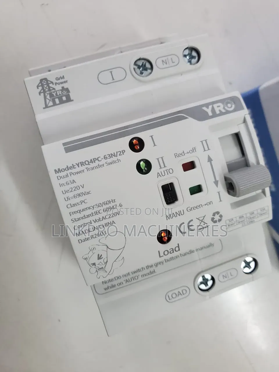 63A Dual Power Transfer Switch 2 Pole