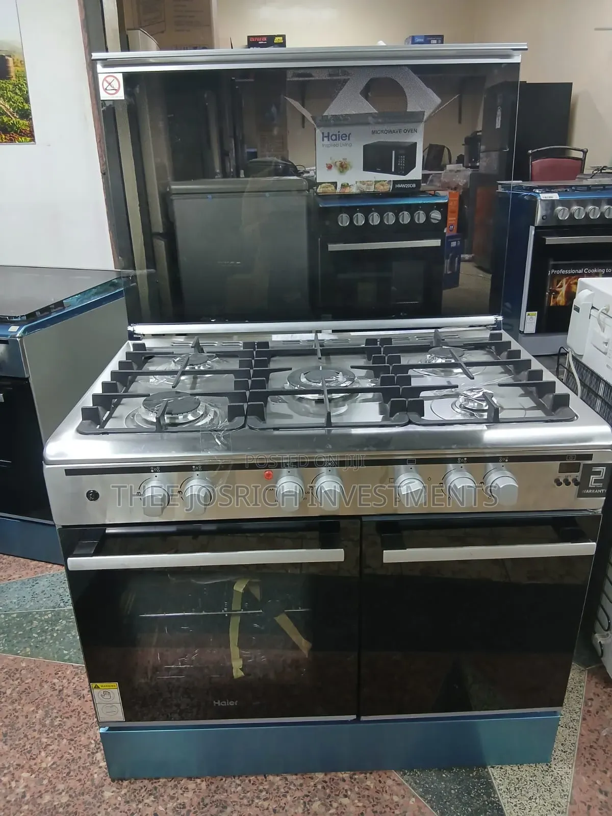 Haier 90*60 Cooker 5 Burner , Wok Burner Gas Leak Detection Turbo Fan