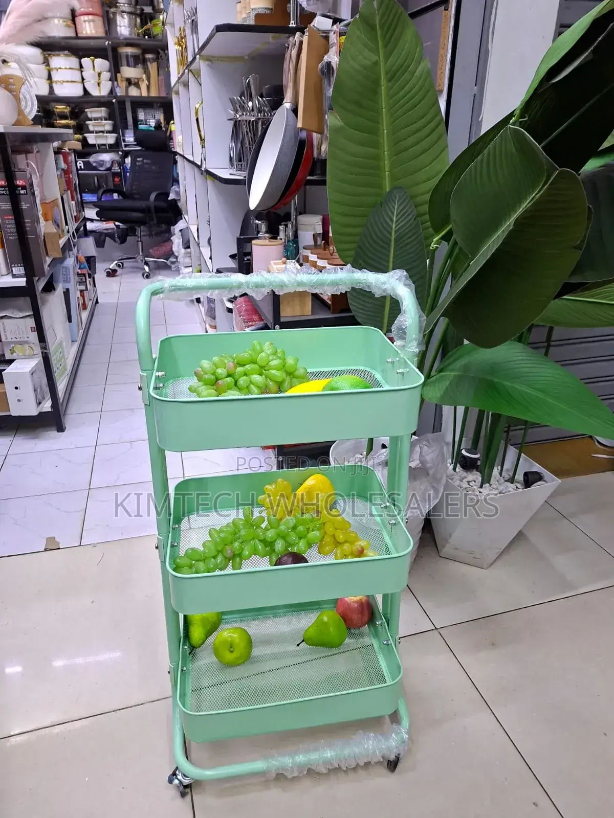 Multi-Functional Movable Trolley Storage Rack( Full Metallic)