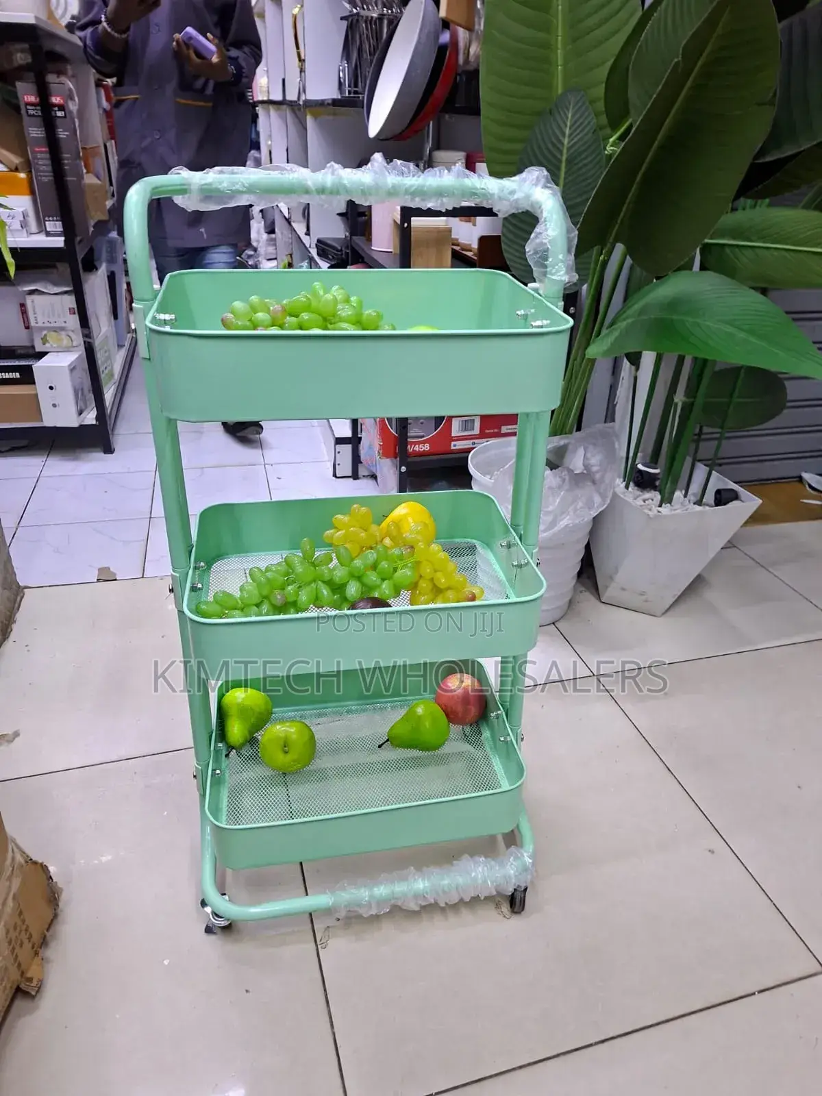 Multi-Functional Movable Trolley Storage Rack( Full Metallic)