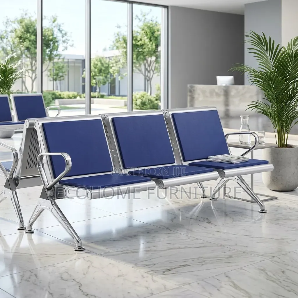 Waiting Chair – 3 Seater Airport Style Visitor Bench With Steel Frame