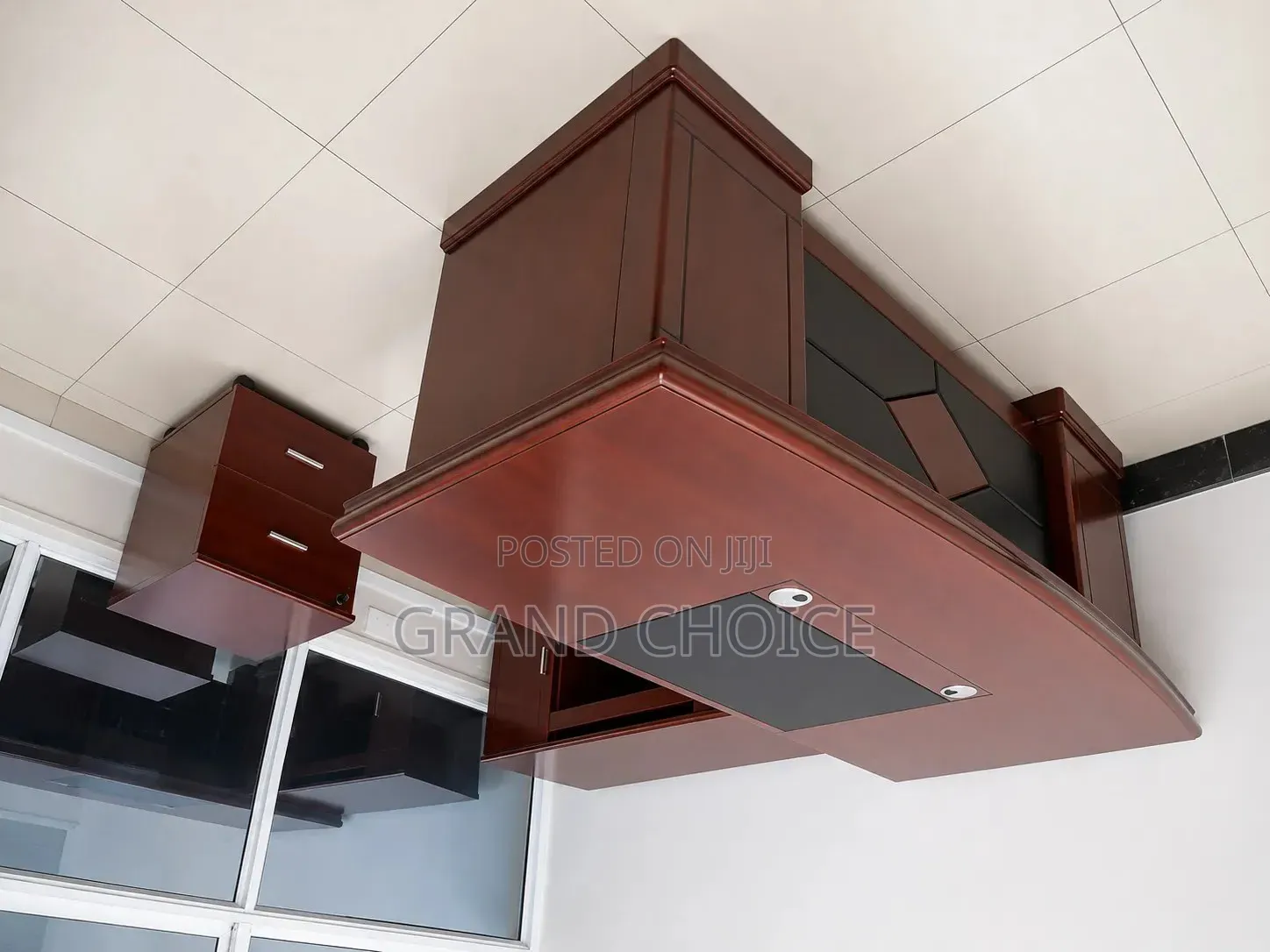 Executive Office Desk Set With Side Cabinet Mobile Drawer