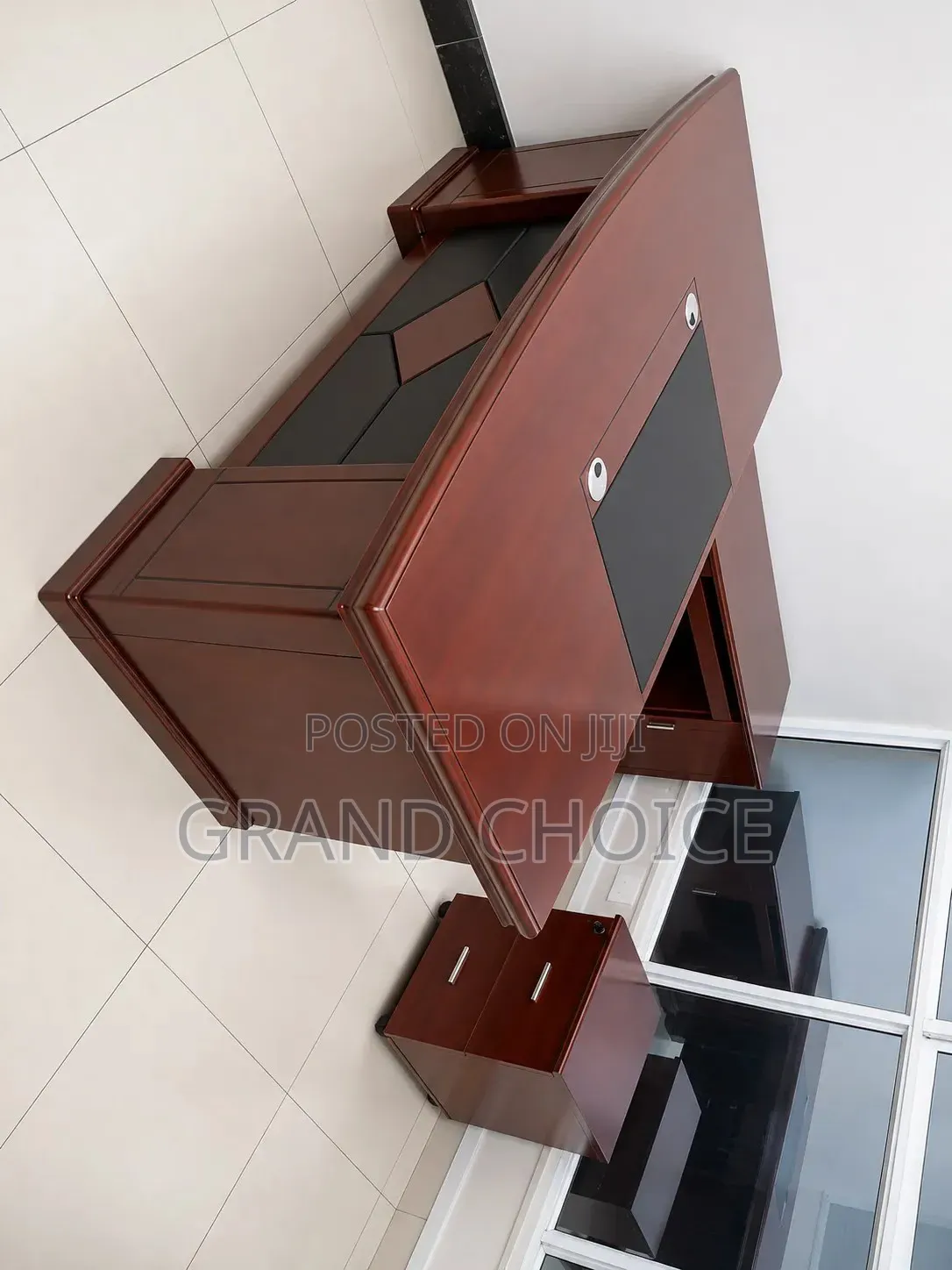 Executive Office Desk Set With Side Cabinet Mobile Drawer