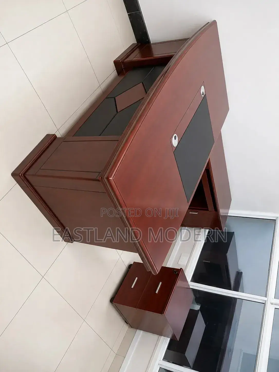 Executive Office Desk Set With Side Cabinet Mobile Drawer