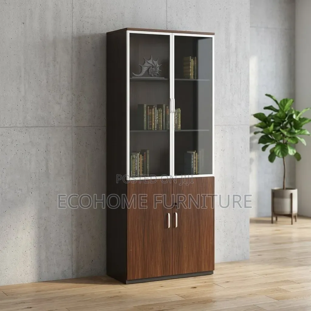 Office Cabinet – Wooden Storage Cabinet With Glass Doors