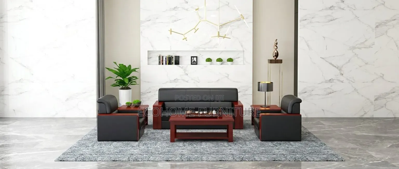 Sofa Set – 5 Seater Executive Leather Office Lounge Set
