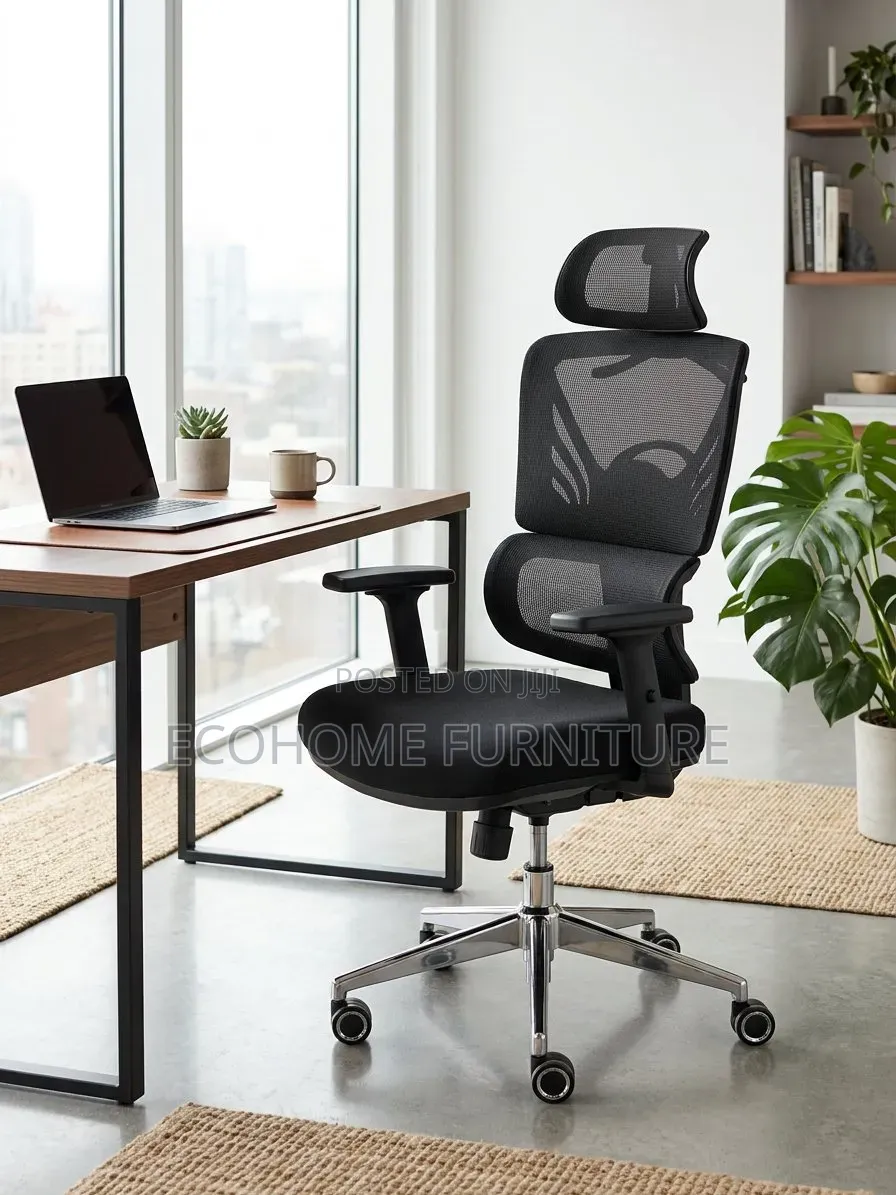 Office Chair – High Back Mesh Chair With Headrest Ergonomic