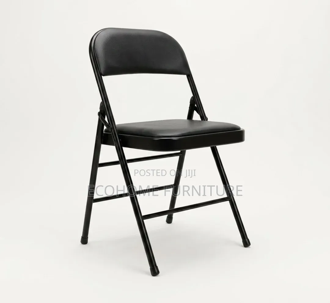 Folding Chair – Padded Black Metal Office Event Chair