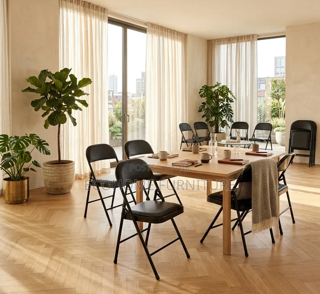 Folding Chair – Padded Black Metal Office Event Chair