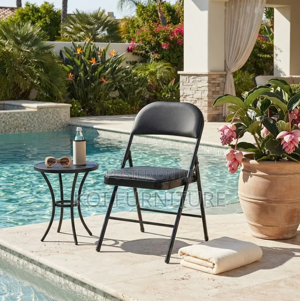 Office Chairs; Black Outdoor Foldable Patio Chairs