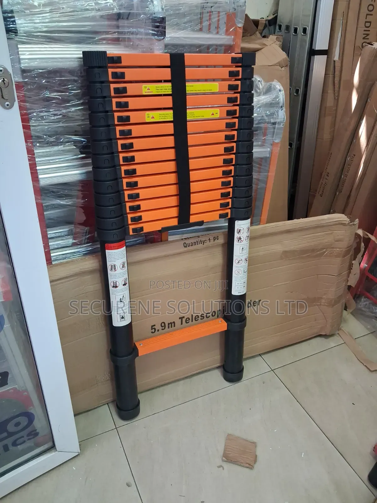Collapsible 5.9-Meter Heavy-Duty Single Telescopic Ladder