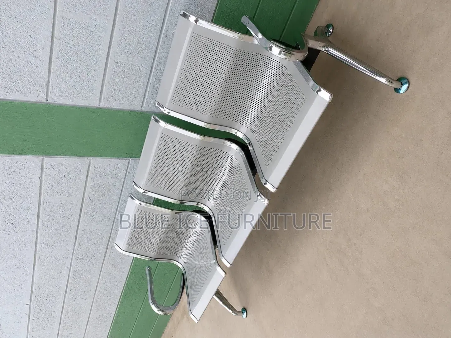 3 Seater Metallic Waiting Chair for Office, Reception Hospital