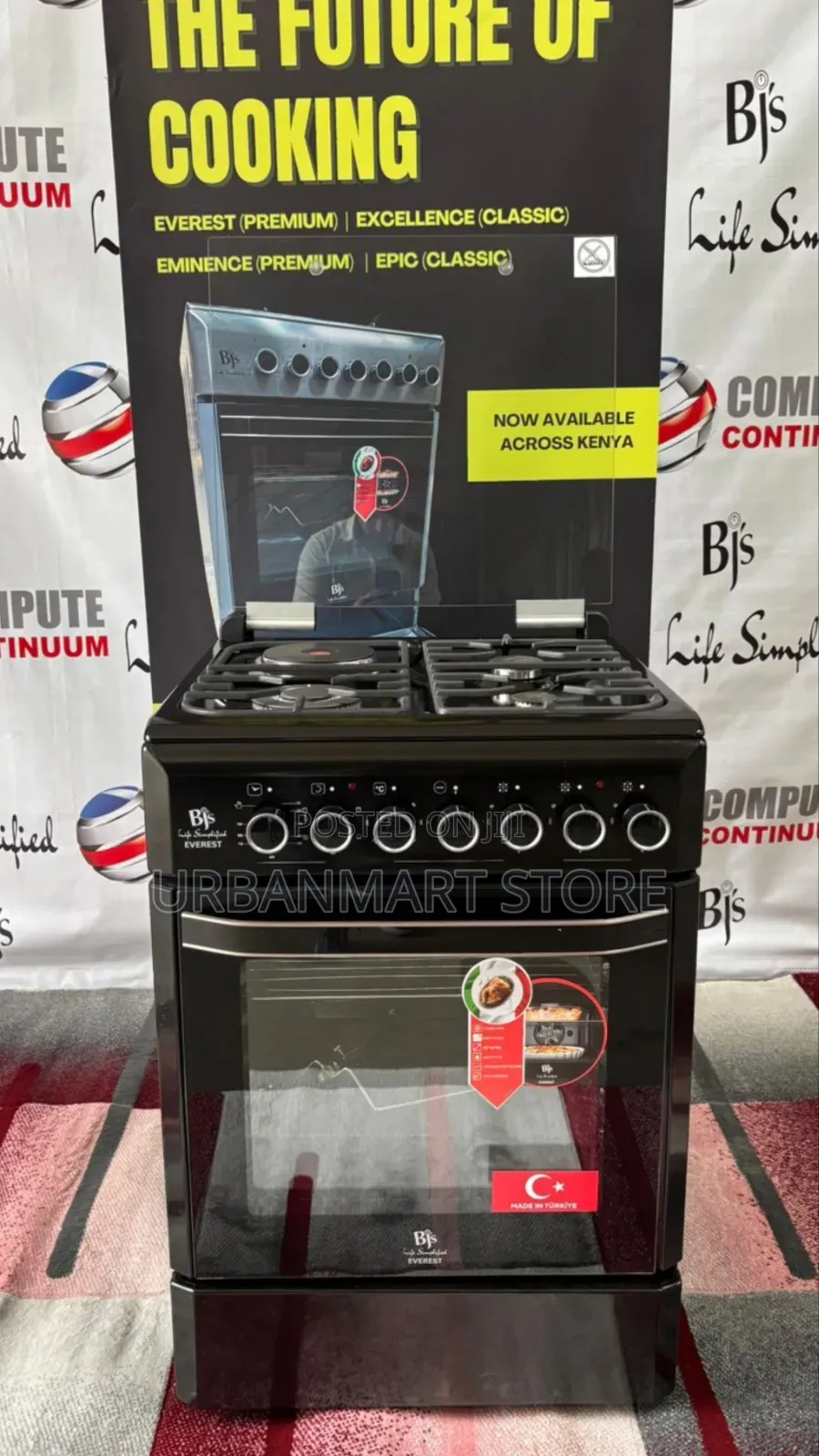 BJS Everest Black 60×60 Cooker With Turbo Fan Oven