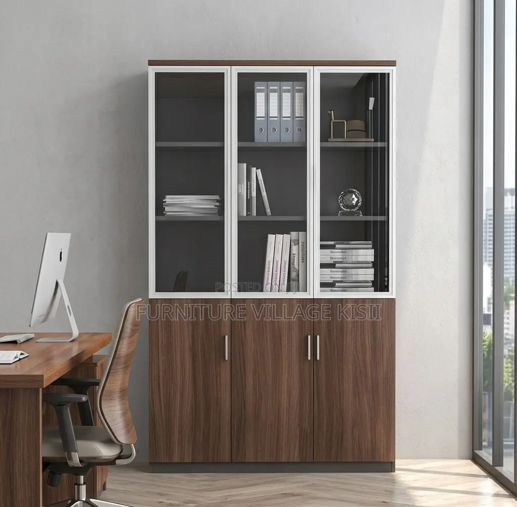 Office Cabinet: 3-Door Wooden Storage Cabinet