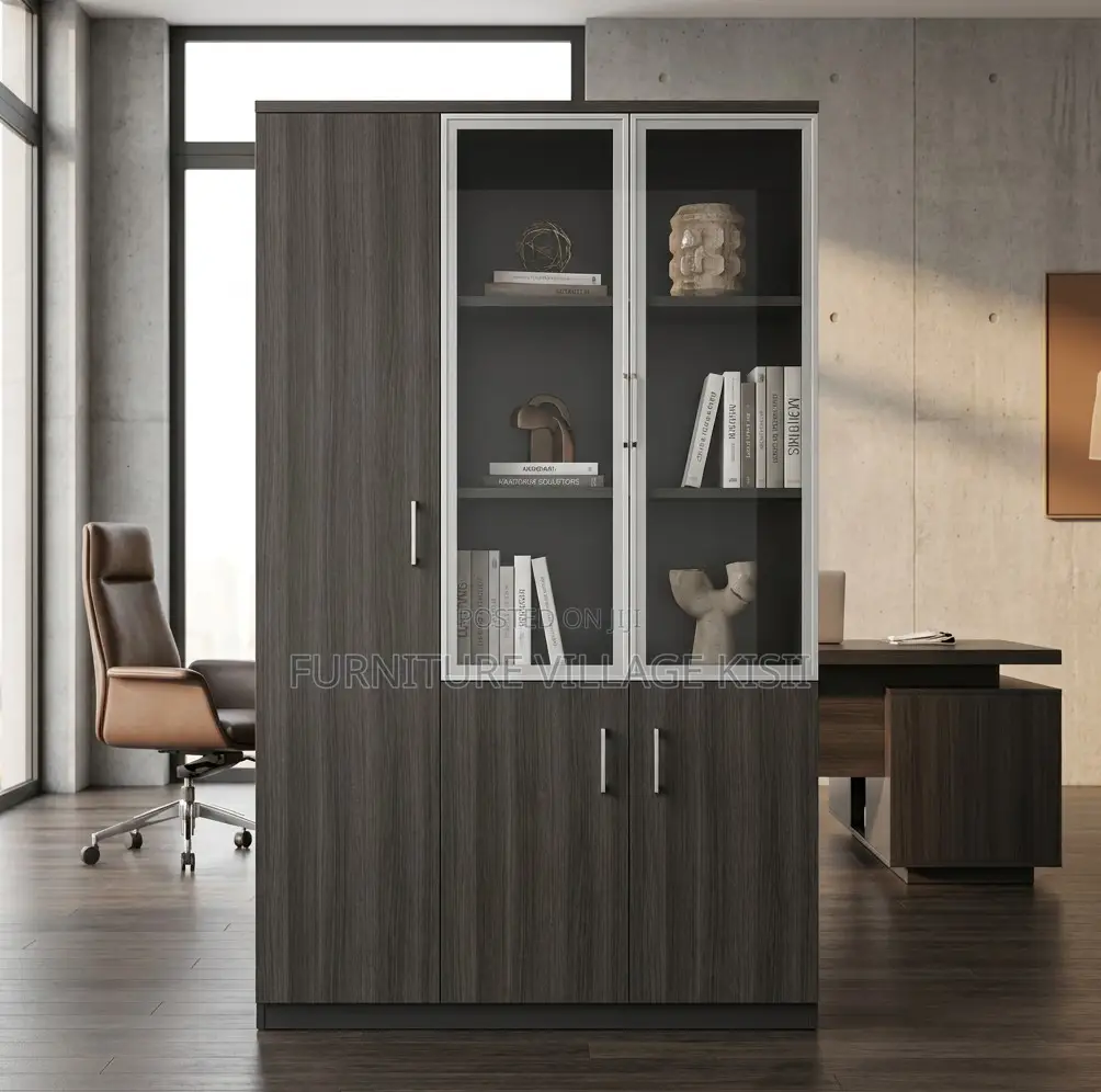 Office Cabinet: 3-Door Wooden Storage Cabinet