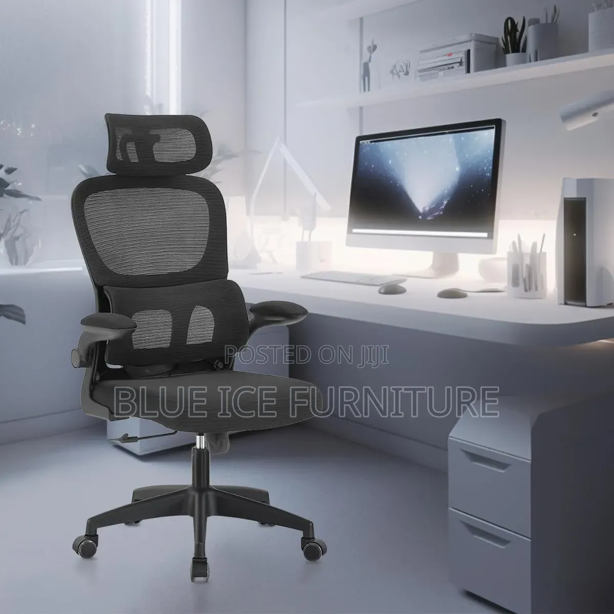 Ergonomic High Back Mesh Office Chair With Headrest Lumbar Support