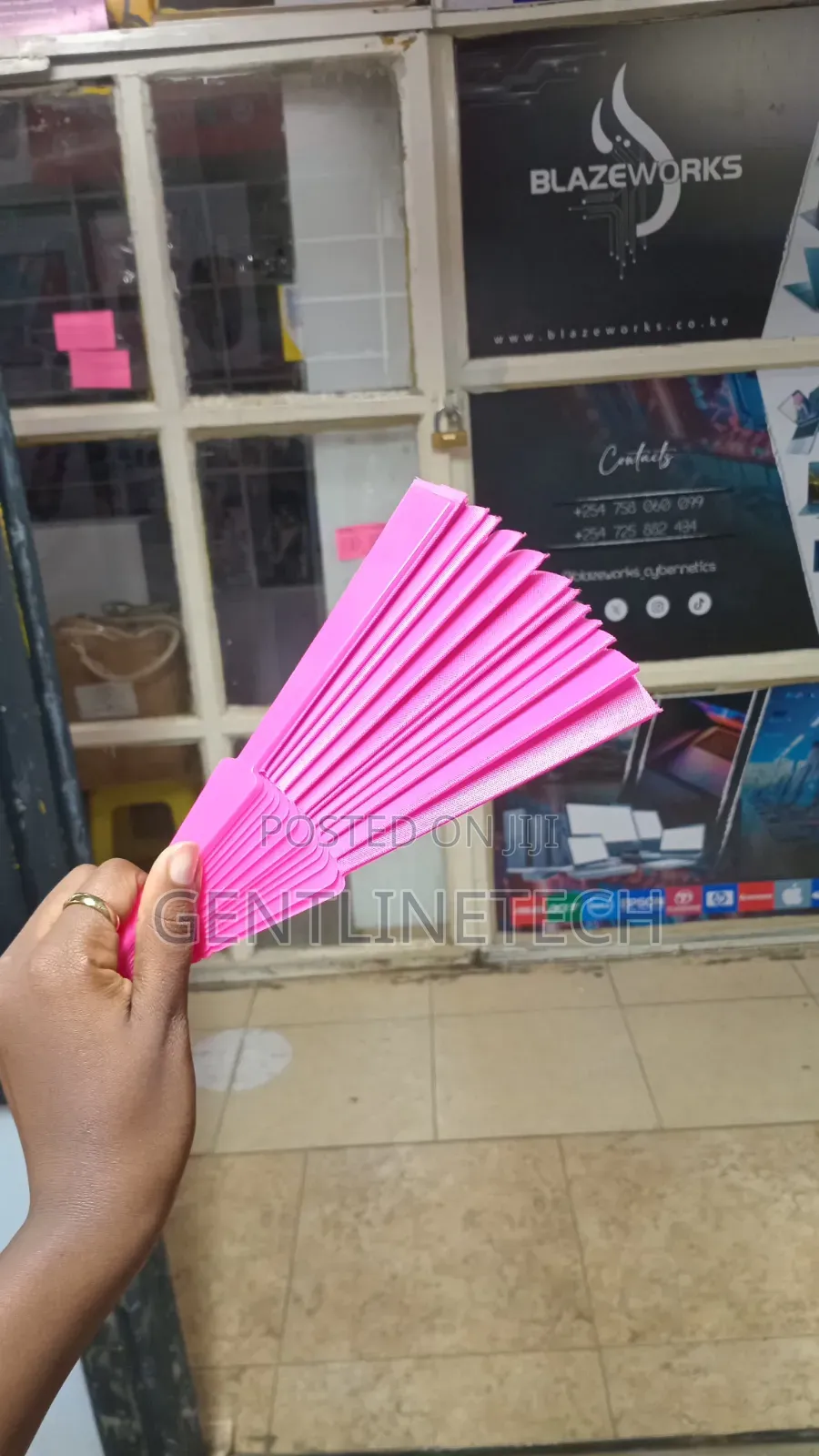 Hot Pink Folding Fan