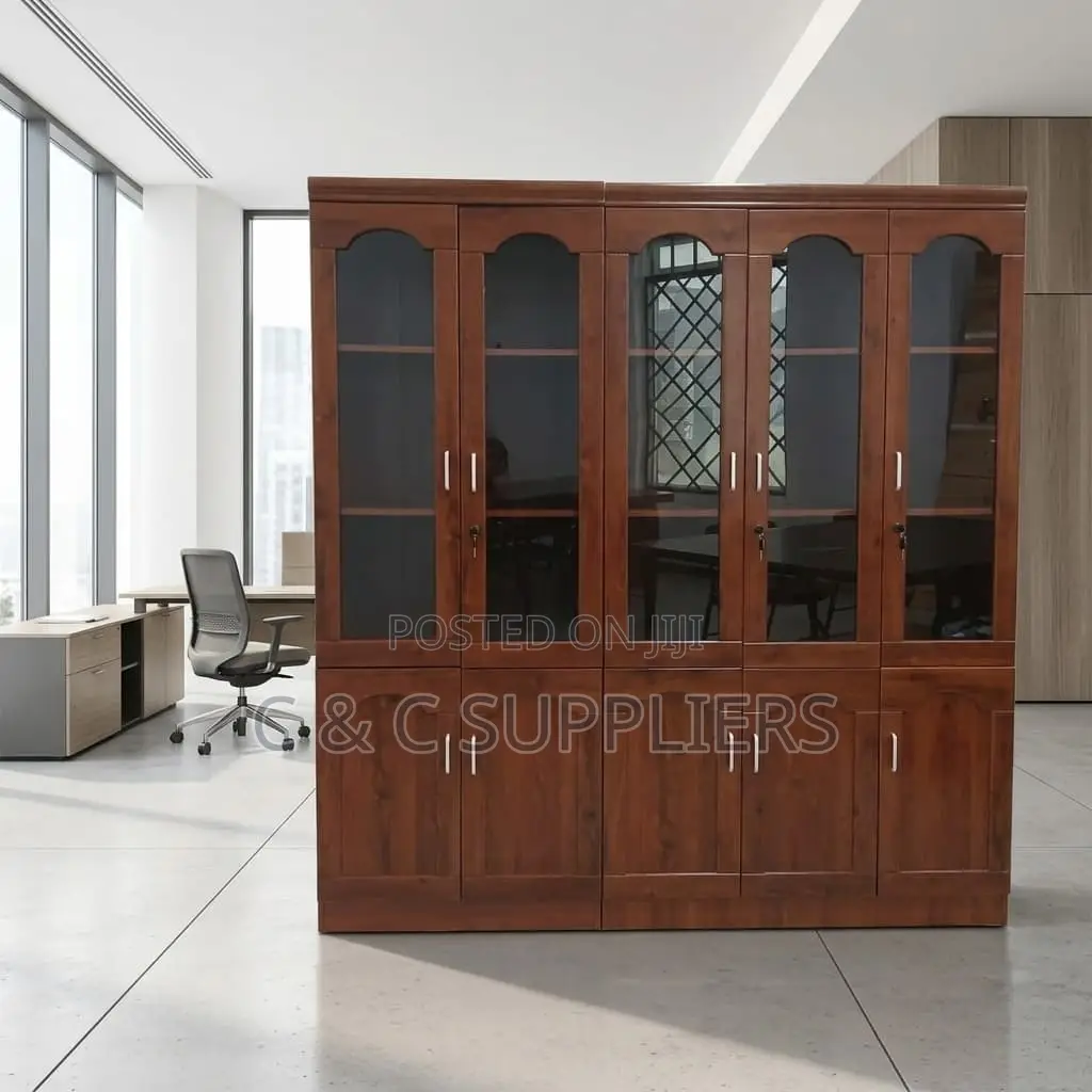 5 Door Mahogany Display Cabinet.