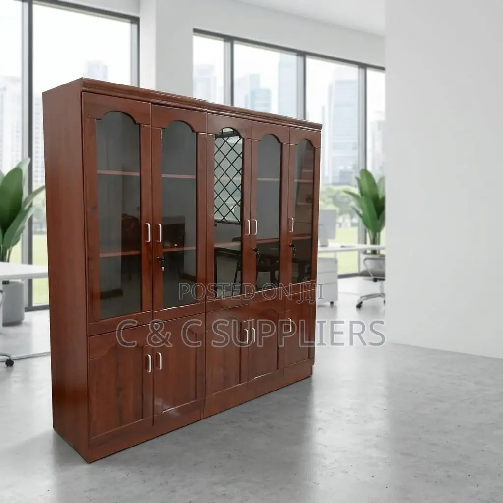 5 Door Mahogany Display Cabinet.