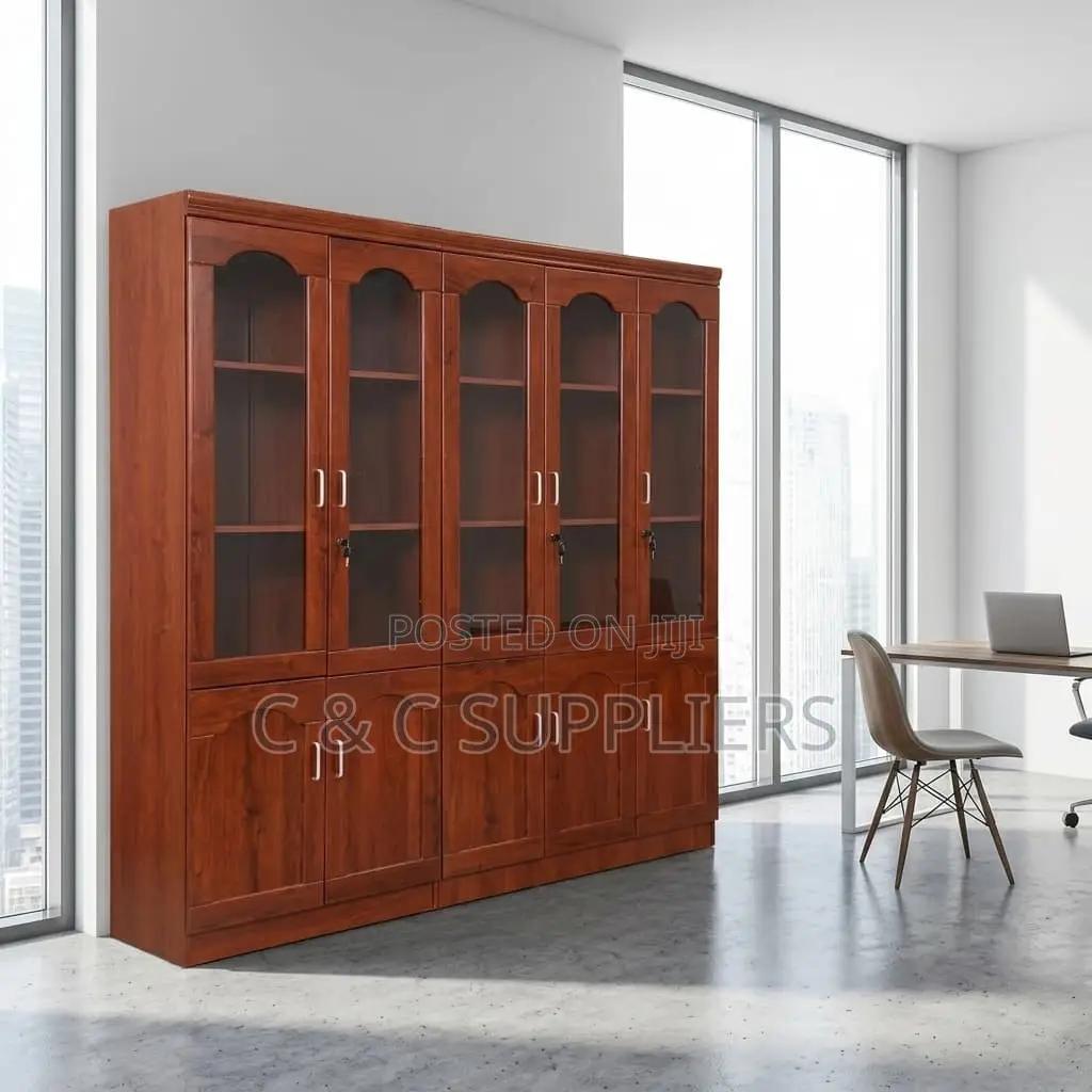 5 Door Mahogany Display Cabinet.
