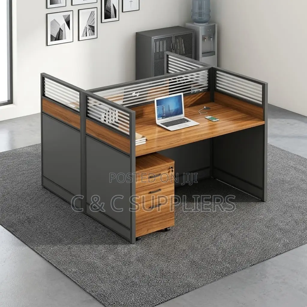 2-Way Brown Workstation Desk.