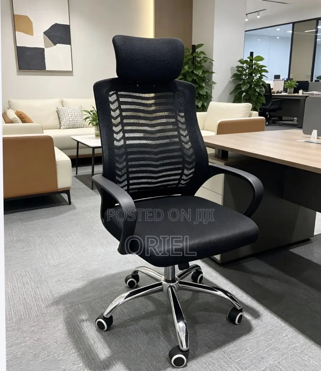 Office Chair : Ergonomic Adjustable Height Office Chair With Headrest