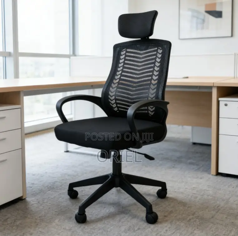 Office Chair : Ergonomic Adjustable Height Office Chair With Headrest