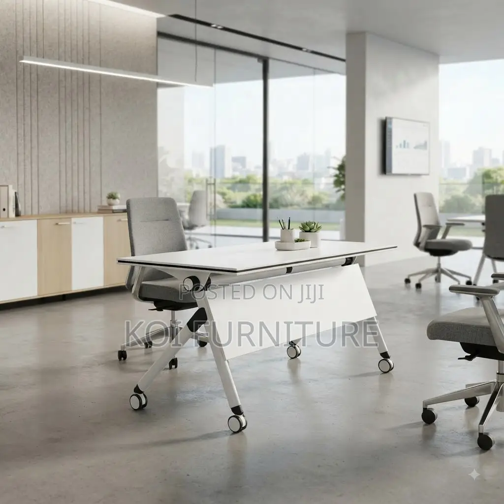 Office Table; White Foldable Offices Employees Tables